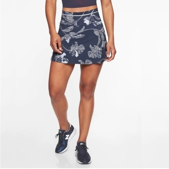 Athleta Navy Blue Floral Sonic Tennis Skort, S - Picture 1 of 14